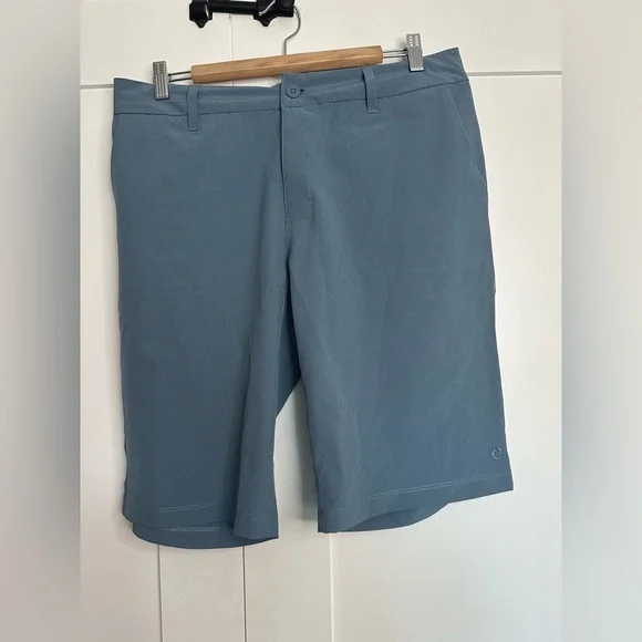 Hang Ten Hybrid Walking Shorts Sz 34 blue check Stretch Lightweight Golf new - Picture 1 of 7